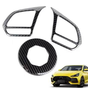 Автомобильная металлическая карбоновая накладка на руль, декоративная рамка для MG ZS EV HS MG6 MG5 EZS 2018-2024 Аксессуары