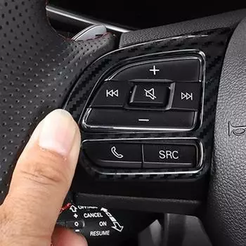 Автомобильная металлическая карбоновая накладка на руль, декоративная рамка для MG ZS EV HS MG6 MG5 EZS 2018-2021 Аксессуары