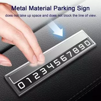 Автомобильная металлическая временная магнитная парковочная табличка с флуоресцентным номером, авто зеленая наклейка, парковочная табличка чёрный