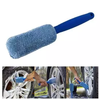 Автомобильная мойка Супер щетка Микрофибра Колеса Щетка Нескользящая ручка Легко чистить Диски Спицы Колесо Баррель Автомобильные аксессуары серый