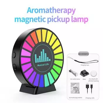 Автомобильная музыкальная ритм-лампа, освежитель воздуха, RGB светодиодная лампа, голосовой датчик, атмосферный свет, звук, управление через приложение, автоаксессуары