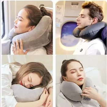 Автомобильная надувная U-образная подушка для шеи, подголовник, дорожный аксессуар для сна, для высокоскоростных деталей самолета, 3 стиля, автомобильная подушка для шеи
