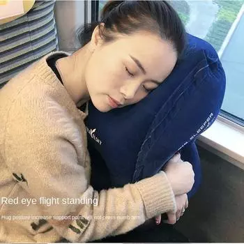 Автомобильная надувная воздушная подушка для подголовника, подушка для поддержки подбородка, подушки для самолета, автомобиля, офиса, отдыха, шеи, сна серый