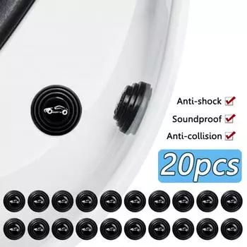 Автомобильная накладка для предотвращения столкновений, закрывающая дверь автомобиля, противоударная защита, звукоизоляционные бесшумные буферные наклейки, силиконовая прокладка, автоаксессуары no logo 5pcs чёрный