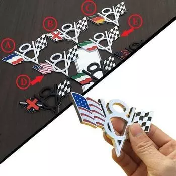 Автомобильная наклейка 3D металлический национальный флаг гоночный флаг эмблема значок наклейки автомобильный Стайлинг автомобиля D серебряный