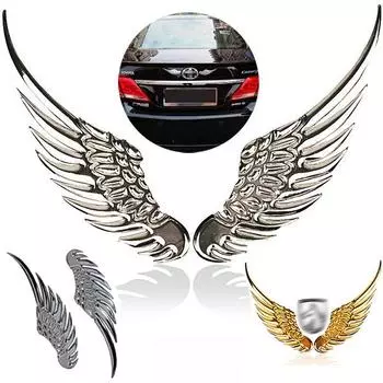 Автомобильная наклейка 3D стерео металлическое крыло ангела украшение автомобиля с наклейками эмблема хромированный автомобиль 3D большие крылья автомобильная наклейка золотой