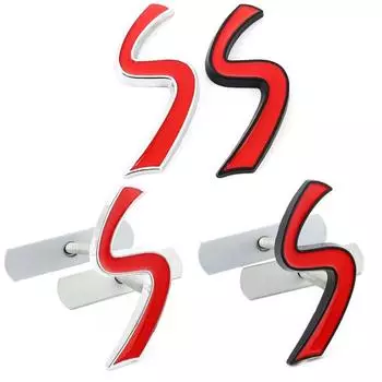 Автомобильная наклейка, эмблема, логотип Auto S, значок на заднем багажнике, передняя решетка капота, наклейка для MI-NI COOPER WORKS R50 R52 R53 R56 R57, Стайлинг Badge Sticker серебряный/красный