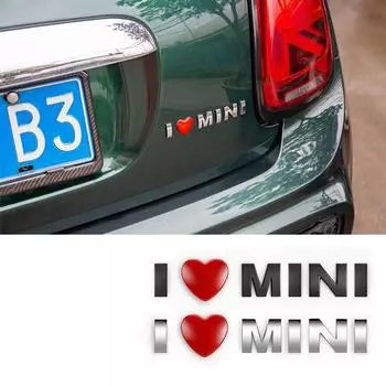 Автомобильная наклейка «I LOVE MINI» с буквенной эмблемой на заднем багажнике, значок на корпусе, наклейка для MINI Cooper S R60 F60 Countryman JCW Clubman Paceman чёрный