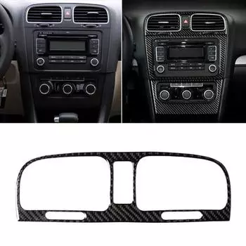 Автомобильная наклейка из углеродного волокна с центральным управлением на выходе воздуха для VW Golf 6 R MK6 08-12 чёрный