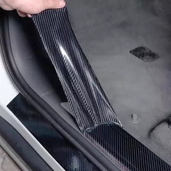 Автомобильная наклейка из углеродного волокна, виниловая 3D наклейка, пленка против царапин, автомобильная защитная пленка для двери багажника, бампера