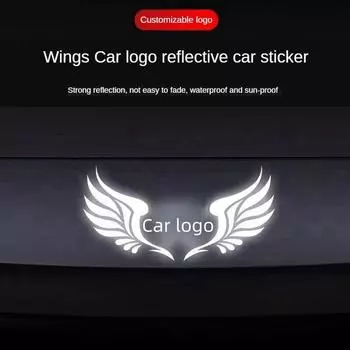 Автомобильная наклейка, крылья автомобиля, логотип автомобиля, светоотражающая наклейка на автомобиль, заднее лобовое стекло, задняя крышка, наклейка с царапинами, автозапчасти
