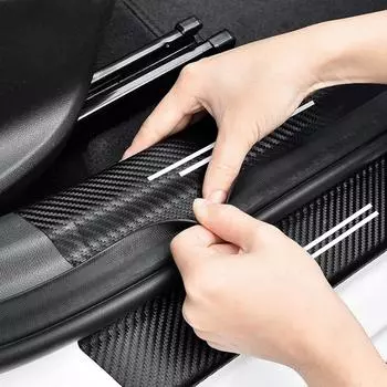 Автомобильная наклейка на порог из углеродного волокна для BYD DOLPHIN EA1 2023 2024, пороговая педаль, защита от царапин, аксессуары для украшения интерьера