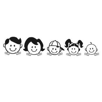 Автомобильная наклейка прочная водонепроницаемая ПВХ мультяшная семейная декоративная наклейка для автомобиля чёрный