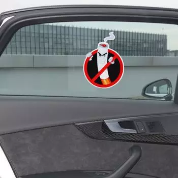 Автомобильная наклейка, самоклеящаяся напоминание, ПВХ, предупреждение о курении, забавные автомобильные наклейки