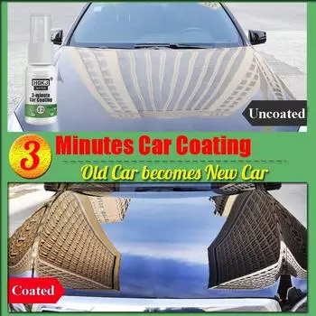 Автомобильная очистка 3-минутное покрытие для автомобиля Жидкая керамическая мойка Детализация Гидрофобное средство для ухода за краской Ремонт Техническое обслуживание