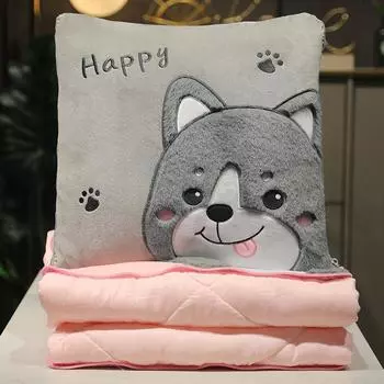 Автомобильная офисная подушка-плед, подушка-плед для весны и лета двойного назначения два-в-одном, кондиционер-плед, студенческий перерыв на обед, небольшое одеяло throw pillow 38 * 38cm, quilt 1.5 * 1m