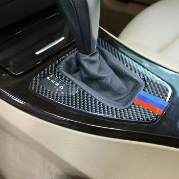 Автомобильная панель управления переключением передач из углеродного волокна, накладка для BMW 3 серии E90 E92 E93 2005 2006 2007 2008 2009 2010 2011 LHD no color