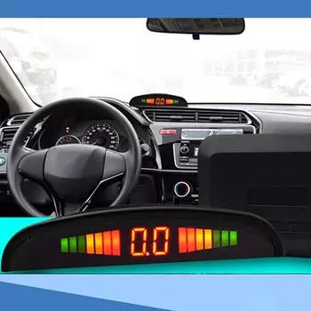 Автомобильная парковочная радарная система с 4 датчиками парковки, обнаружение расстояния 0,3-2,5 м, водонепроницаемая чёрный