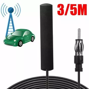 Автомобильная патч-антенна 3/5M Усилитель радиосигнала Автомобильная стерео FM AM радиоантенна Клейкое крепление Скрытая патч-антенна Стереоприемник