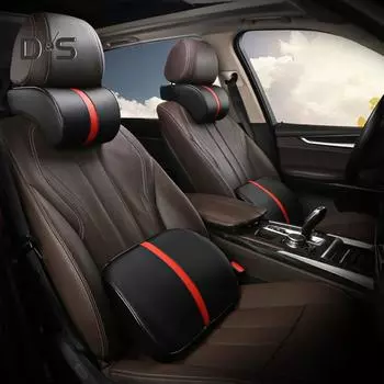 Автомобильная пена с эффектом памяти для путешествий, удобная подушка для подголовника для шеи, подушка для поясничной поддержки Headrest бежевый