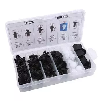 Автомобильная пластиковая пряжка, 100 шт., гибридная универсальная пряжка, пряжка для автомобильного бампера None