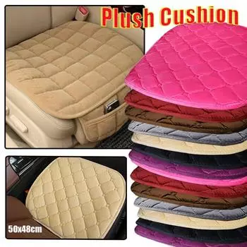 Автомобильная плюшевая подушка для сиденья, зимняя теплая универсальная автомобильная противоскользящая передняя и задняя флокированная ткань, тканевая подушка, дышащий защитный коврик