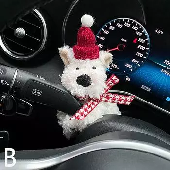 Автомобильная плюшевая собачка, кукла, стеклоочиститель, переключатель поворота, украшение, рулевое управление, украшение для протирки, милый бант, собака, украшение для салона автомобиля, подарок as the picture