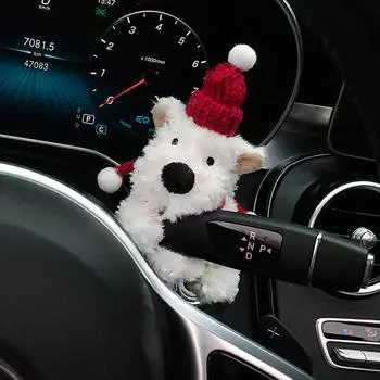 Автомобильная плюшевая собачка, кукла, стеклоочиститель, переключатель поворота, украшение, рулевое управление, украшение для протирки, милый бант, собака, украшение для салона автомобиля, подарок