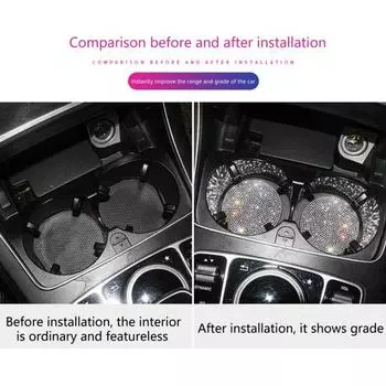 Автомобильная подставка для чашек, мягкий страз, универсальный гибкий толстый дизайн, автомобильный стеклянный коврик для помещений чёрный