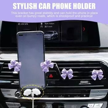 Автомобильная подставка для мобильного телефона, высокая устойчивость, дизайн в форме мультфильма, простая установка, универсальный держатель для телефона на вентиляционное отверстие автомобиля розовый