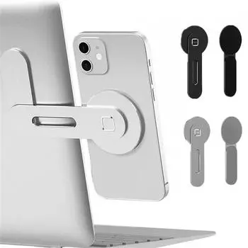 Автомобильная подставка для телефона, ноутбука, подставка с таким же экраном, магнитная, ультратонкая, складная, боковая, поворотная камера, плоское крепление из алюминиевого сплава 1 PCS серебряный