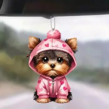 Автомобильная подвеска Акриловая качающаяся собака Легкое автомобильное зеркало Подвесные аксессуары для салона автомобиля Сумка на плечо Школьный ранец C