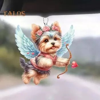 Автомобильная подвеска, акриловая качающаяся собака, легкое автомобильное зеркало, подвесные аксессуары для салона автомобиля, сумка на плечо, школьный портфель, украшение, подвеска, подарок на день Святого Валентина L