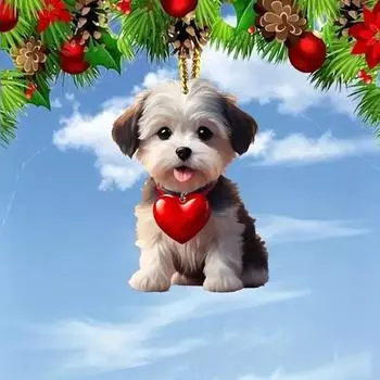 Автомобильная подвеска, акриловая качающаяся собака, легкое автомобильное зеркало, подвесные аксессуары для салона автомобиля, сумка на плечо, школьный портфель, украшение, подвеска, подарок на день Святого Валентина