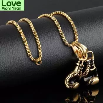 Автомобильная подвеска, подвесные перчатки из цинкового сплава, украшения для салона автомобиля, боксерские перчатки, титановое ожерелье