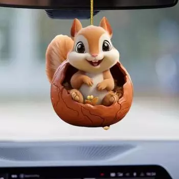 Автомобильная подвеска в виде белки, подвесное украшение со шнурком, легко подвешивается, реалистичная форма, очаровательное животное
