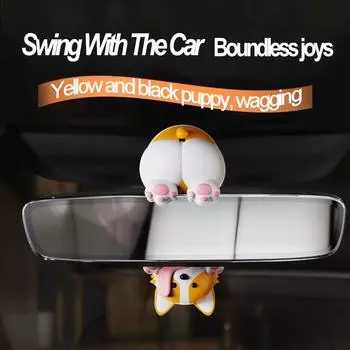 Автомобильная подвеска в виде милой качающейся собаки, подвесное зеркало заднего вида с внутренним декором, аксессуары для подарков для девочек