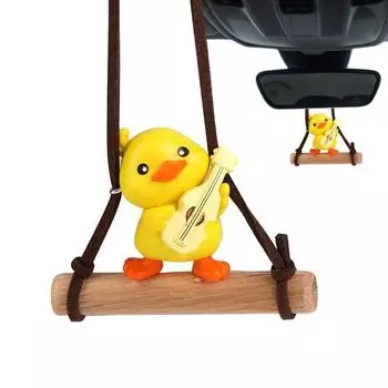 Автомобильная подвеска в виде милой утки-качели, украшение для салона автомобиля, праздничная подвеска в виде утки-качели для зеркала заднего вида, аксессуары для автомобиля france