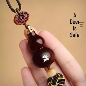 Автомобильная подвеска в виде тыквы из красного сандалового дерева для безопасных путешествий - подвеска-унисекс на зеркало заднего вида