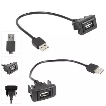 Автомобильная приборная панель с утопленным креплением USB 2.0 порт панель адаптер пластиковый удлинительный кабель-адаптер папа-мама для Toyota Hilux Vigo Fortuner 04-12