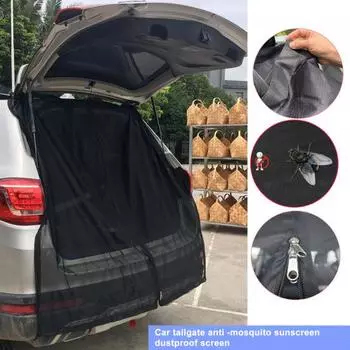 Автомобильная противомоскитная сетка с двойной молнией, защита от солнца, теплоизоляция, многоразовая магнитная занавеска, задняя сетка багажника, окно L