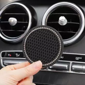 Автомобильная противоскользящая накладка для чашки с водой с бриллиантом чёрный