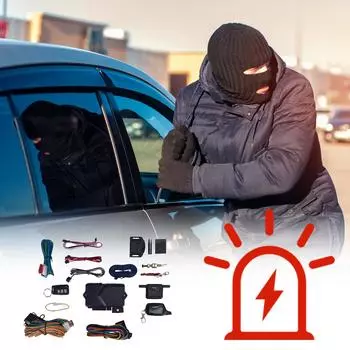 Автомобильная противоугонная сигнализация Para Automovil Универсальная автомобильная сигнализация Автоматическая блокировка и разблокировка Сигнализация с вибрацией и ЖК-пультом дистанционного управления United States