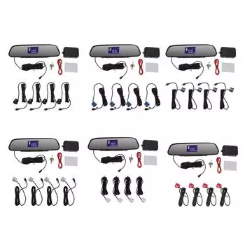 Автомобильная радарная система заднего хода с 4 датчиками, широкий диапазон обнаружения от 0,3 до 2,0 м, радар помощи при парковке Black