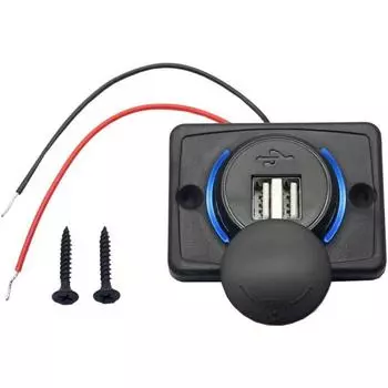 Автомобильная розетка 2 USB-адаптер для зарядного устройства 12 В/24 В для мотоцикла, автомобиля, установка на корабль 6.4*4.8*3.7cm синий
