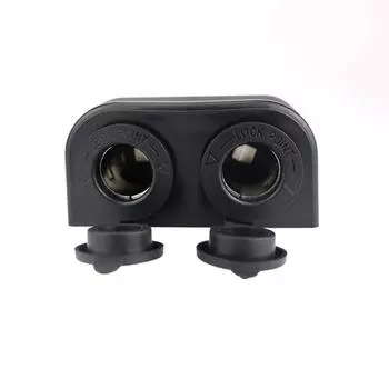 Автомобильная розетка для палатки с 2 отверстиями, 12 В, 24 В, водонепроницаемая розетка для адаптера питания USB, автомобильные аксессуары для лодки, автофургона чёрный