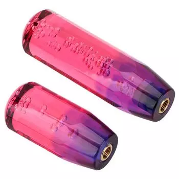 Автомобильная ручка переключения передач, автомобильный Стайлинг, универсальный кристалл, прозрачный пузырьковый рычаг переключения передач, ручка переключения передач 10/15 см, механическая коробка передач 10cm Transparent and red