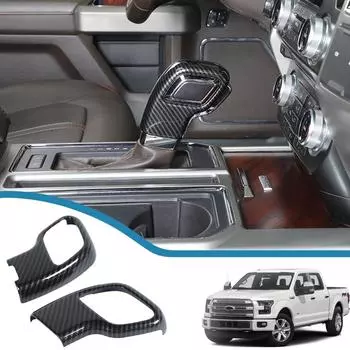 Автомобильная ручка переключения передач, декоративная крышка, наклейки для Ford F150 2015 2016 2017 2018, внутренние молдинги красный