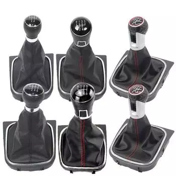 Автомобильная ручка переключения передач из искусственной кожи 5/6 скоростей, ручка переключения передач для VW Golf Rabbit Jetta MK5 MK6 2004-2014 6 Speed