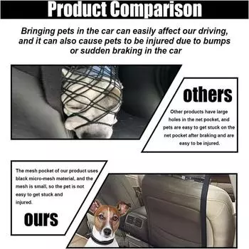 Автомобильная сетка для предотвращения столкновений, ограждение для домашних животных, барьерная изоляционная сетка, защитный барьер для детей и собак, буферное устройство XS чёрный